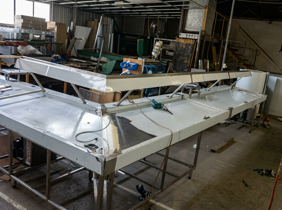 Stainless fabrication underway in the JTS workshop